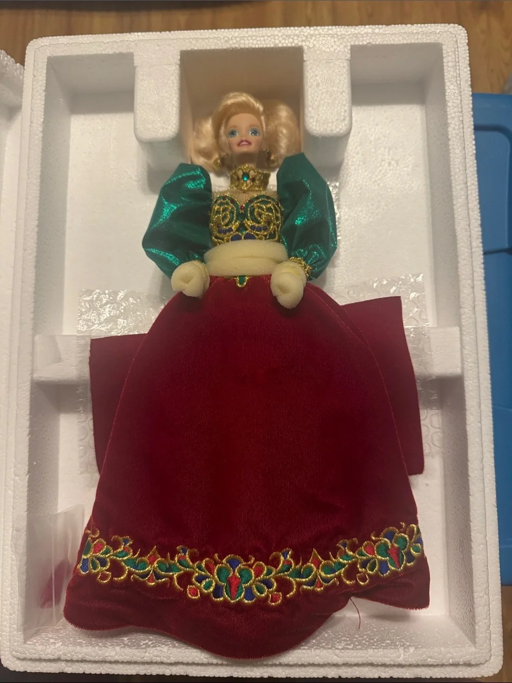 Barbie Red Velvet & Green Satin Holiday Doll